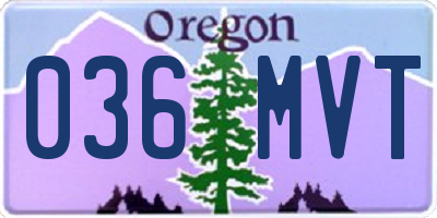 OR license plate 036MVT