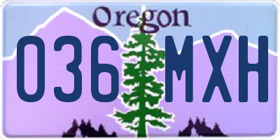 OR license plate 036MXH