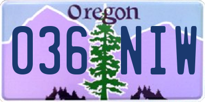 OR license plate 036NIW