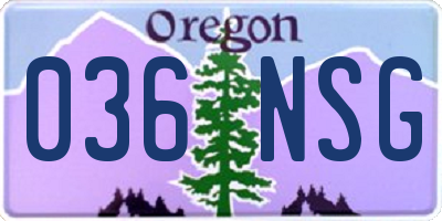 OR license plate 036NSG