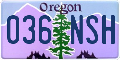 OR license plate 036NSH