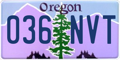 OR license plate 036NVT