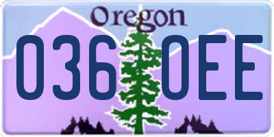 OR license plate 036OEE