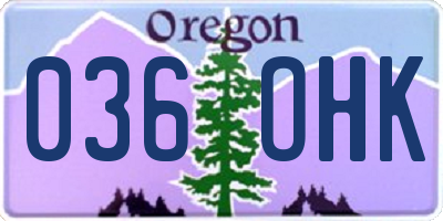 OR license plate 036OHK