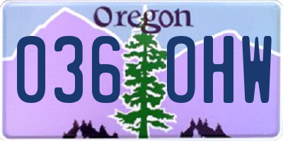 OR license plate 036OHW