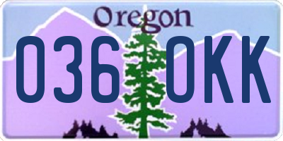 OR license plate 036OKK