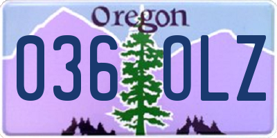 OR license plate 036OLZ