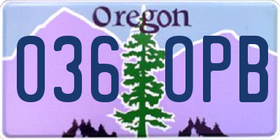 OR license plate 036OPB