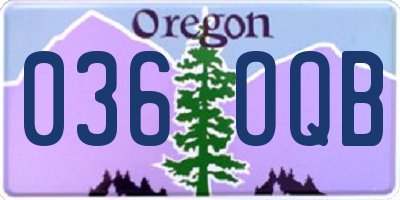 OR license plate 036OQB