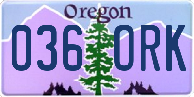 OR license plate 036ORK