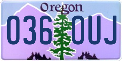 OR license plate 036OUJ