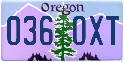 OR license plate 036OXT