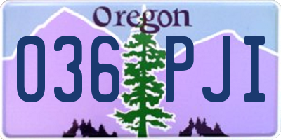 OR license plate 036PJI