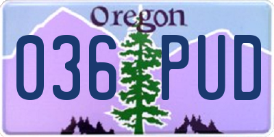 OR license plate 036PUD