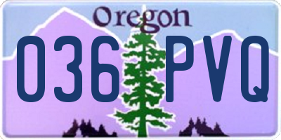 OR license plate 036PVQ