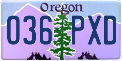 OR license plate 036PXD