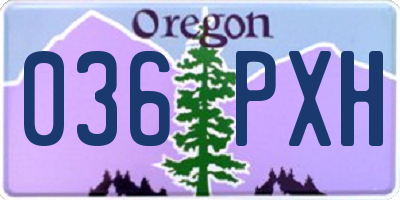 OR license plate 036PXH