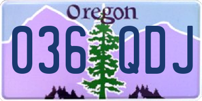 OR license plate 036QDJ