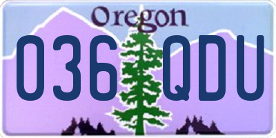 OR license plate 036QDU