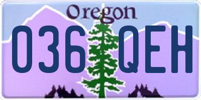 OR license plate 036QEH