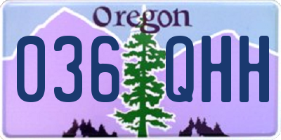 OR license plate 036QHH