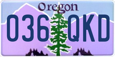 OR license plate 036QKD