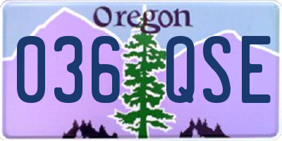 OR license plate 036QSE