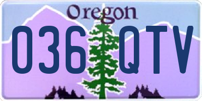 OR license plate 036QTV