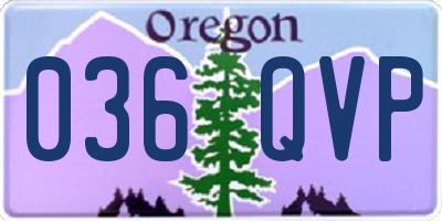 OR license plate 036QVP