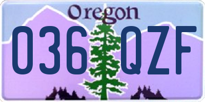 OR license plate 036QZF