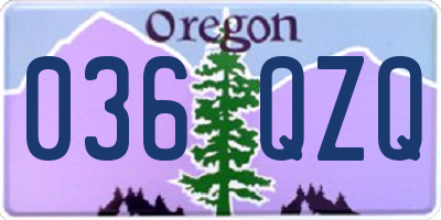 OR license plate 036QZQ