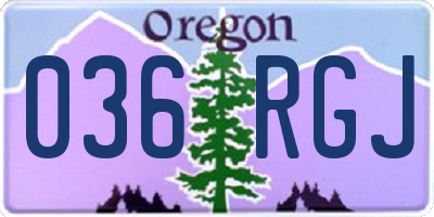 OR license plate 036RGJ