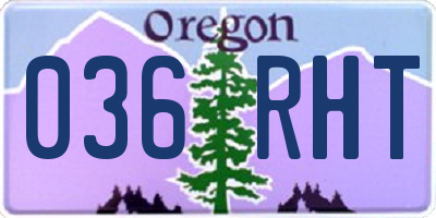 OR license plate 036RHT
