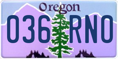 OR license plate 036RNO