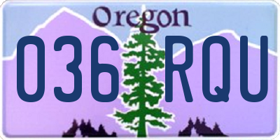 OR license plate 036RQU
