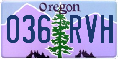 OR license plate 036RVH