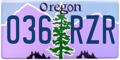 OR license plate 036RZR