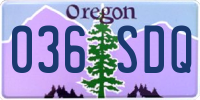 OR license plate 036SDQ