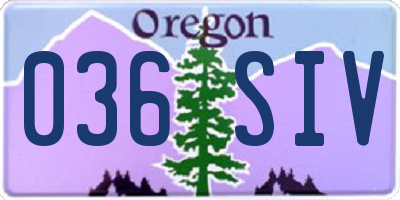 OR license plate 036SIV