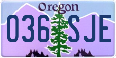 OR license plate 036SJE