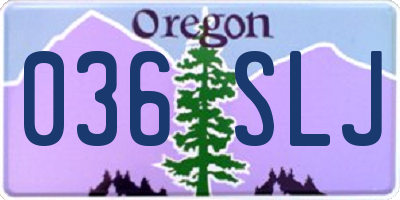 OR license plate 036SLJ
