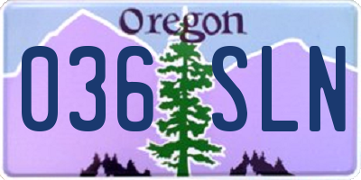 OR license plate 036SLN