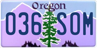 OR license plate 036SOM