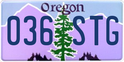 OR license plate 036STG