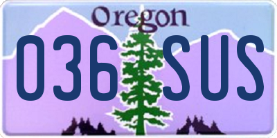 OR license plate 036SUS