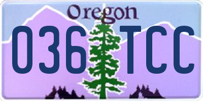 OR license plate 036TCC