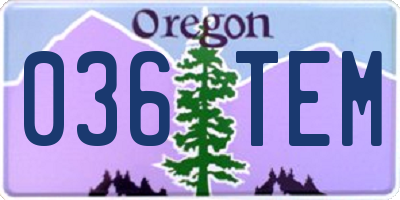 OR license plate 036TEM