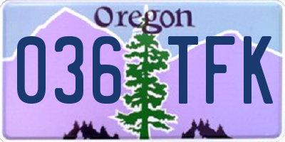 OR license plate 036TFK