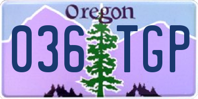 OR license plate 036TGP