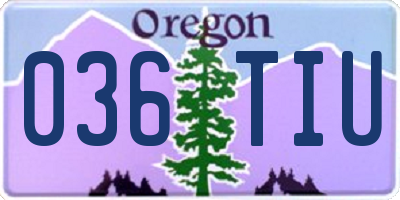 OR license plate 036TIU